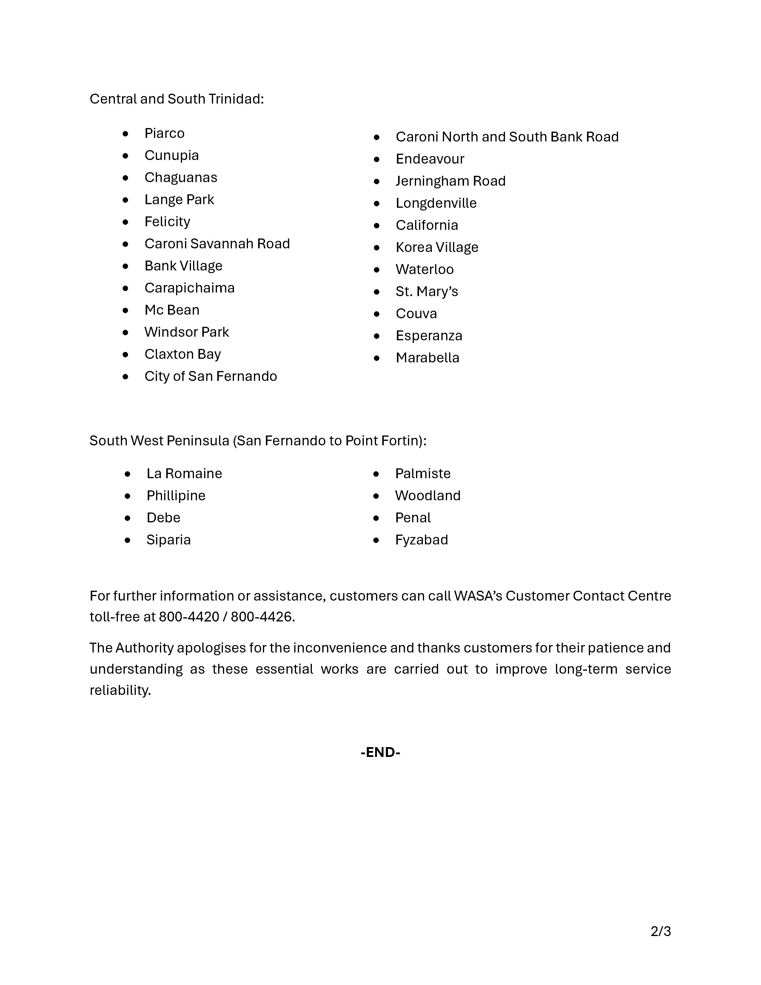 Caroni TTEC Temp Shutdown